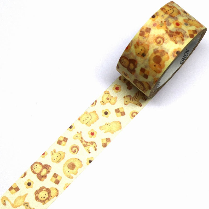 SAIEN mini Washi Masking Tape / Animal Cookie