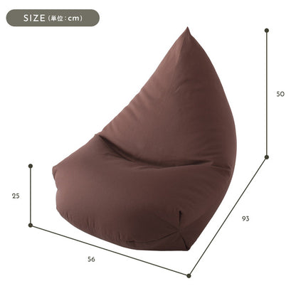 取っ手付き三角ビーズクッション！くつろぎ自由自在！＜撥水 デニム 調 生地＞